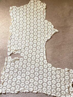 A Piece of Cream Crochet Fabric Material Clothes Sewing Making